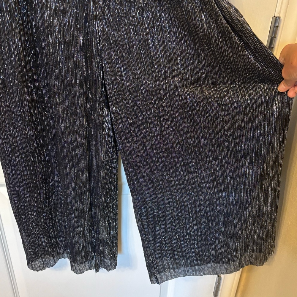 NEW NWT Banana Republic XL Metallic wide leg Jumpsuit V-neck Pants - Picture 14 of 16